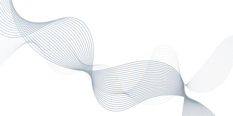 Poster - Smooth wave abstract vector background with shadow. background image with dynamic curves. Abstract blue futuristic blend waves lines technology background and sound wave lines on white background.	