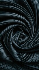 Poster - A close up of a black fabric that is twisted and curled, AI