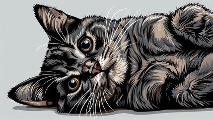 Cute Cat Vector for t-shirt design