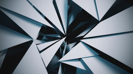 Poster - Abstract geometric background featuring white triangular lines Modern design suitable for wallpaper or backgrounds Twotone pattern with colors in opposite corners