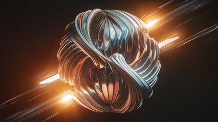 Poster - Fun Abstract Geometric 3D Shape with Curvy Lines and Unique Structure
