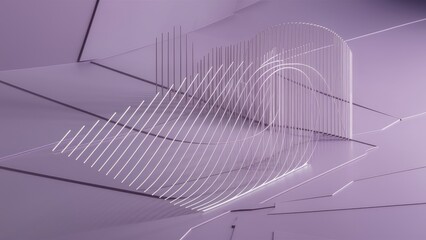 Poster - minimalist white and purple background featuring delicate spaced white lines clean and simple design