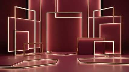 Minimalist burgundy abstract background featuring luxurious geometric light shapes Ideal for wallpaper posters brochures presentations websites and textile designs