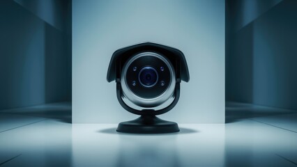 Poster - 3D Illustration of Isolated Security Camera on White Background