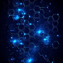 Wall Mural - A hexagon shape pattern is used in this abstract background. It represents healthcare technology, innovation in medicine, health, science, and research.