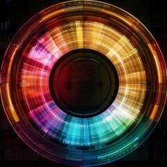 Poster - An abstract and vibrant circular design that showcases a broad spectrum of colors and dynamic visual patterns