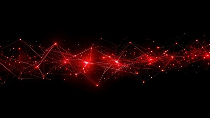 3D rendering of abstract red polygonal space. Structure and communication of molecules. Connections between networks. Digital background displaying big data.