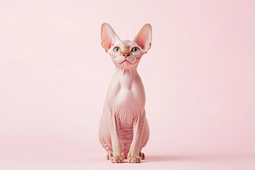 Wall Mural - cat isolated on pink background	
