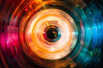 Poster - An abstract composition that showcases a dynamic swirl of vibrant, colorful light and intricate patterns