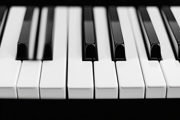 Poster - Close-up of Piano Keys Highlighting Black and White Keys During a Quiet Evening Practice Session