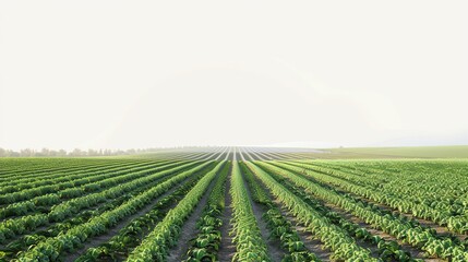 Sustainable Agriculture: Solar Panels Harnessing Green Energy Efficiency in Vast Field