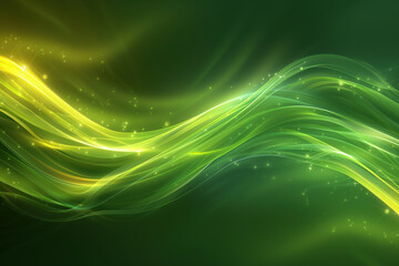 Abstract Green and Yellow Light Waves at Night 