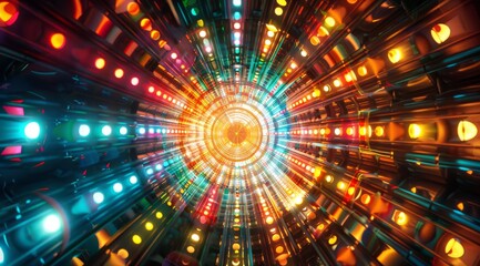 Poster - An explosion of vibrant and colorful light patterns creates a truly mesmerizing and captivating visual experience