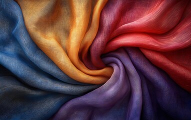 Poster - Background of Various Fabrics Layered Together with Rich Jewel Tones