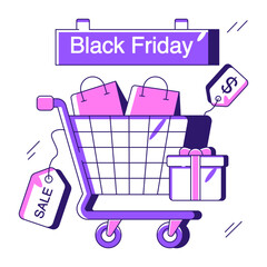 Poster - An flat design  of black Friday sale

