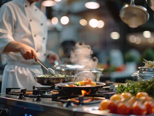 a new kitchen gadget being demonstrated by a professional chef at a cooking show