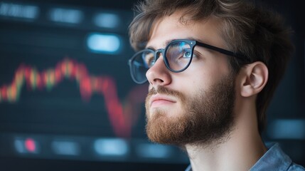 Poster - Strategic Investing: Young Professional Reviewing Diversified Stock Portfolio for Financial Growth