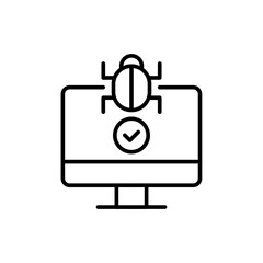 Poster - Bug Fix outline icons, minimalist vector illustration ,simple transparent graphic element .Isolated on white background
