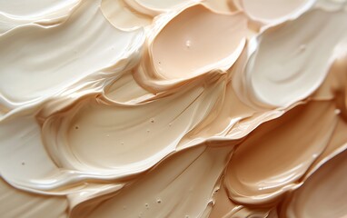Poster - Background with Smears of Foundation and Creamy Texture in Luxurious Design