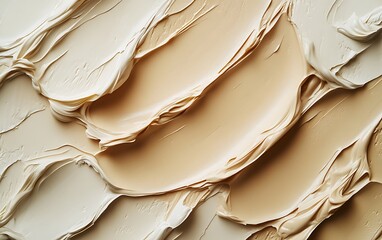 Poster - Background with Smears of Foundation and Creamy Texture in Luxurious Design