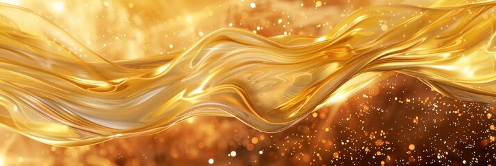 Wall Mural - A mesmerizing display of golden waves, radiating warmth and energy in a stunning dynamic composition