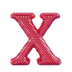 Canvas Print - Pink ribbed symbol. letter x