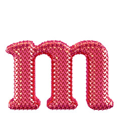 Poster - Pink ribbed symbol. letter m