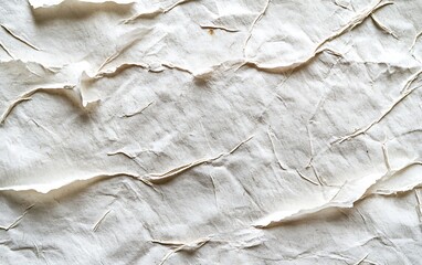Poster - Background of Textured Handmade Paper with Visible Fibers and Rough Edges