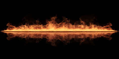 Poster - Vibrant flames dancing against a dark background, creating a mesmerizing visual effect of heat and light.