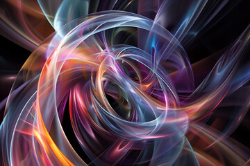 Wall Mural - abstract swirling motion of pastel-colored lights on a dark background, ideal for dreamy and fluid v