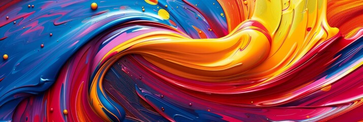 Poster - A mesmerizing blend of vibrant colors swirling together elegantly in a vivid and captivating abstract design