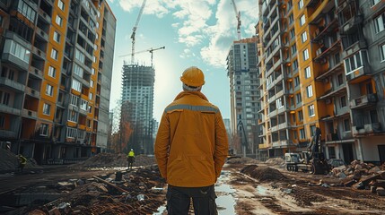 Engineer Technician watching team of workers working in oil refinery with high pressure tanks. Fuel factory technologist. Generative AI.