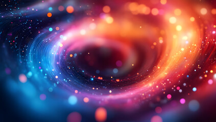 Poster - A colorful swirl of lights creating a mesmerizing abstract galaxy background ideal for digital art and design projects.