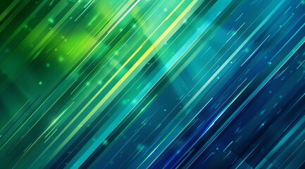 Poster - A captivating and vibrant blend of flowing lines in tranquil green and serene blue, ideal for digital media backgrounds