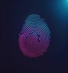 Wall Mural - bright neon print swirl set on dark blue gradient background