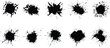 © THETO STUDIO - Set of paint splashes, Ink blots urban street style, blobs, Artistic texture of ink splatter stains, stroke vector set, Isolated vector illustration