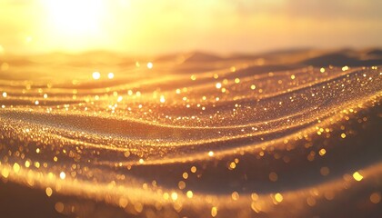 Poster - Background of Sandy Dunes with Ripples and Soft Bokeh of Vegetation