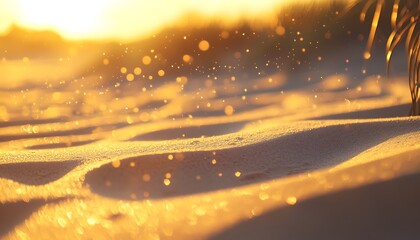 Poster - Background of Sandy Dunes with Ripples and Soft Bokeh of Vegetation
