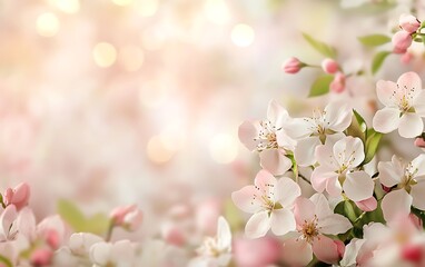 Poster - Background with Close-Up of Delicate Floral Petals and Soft Bokeh