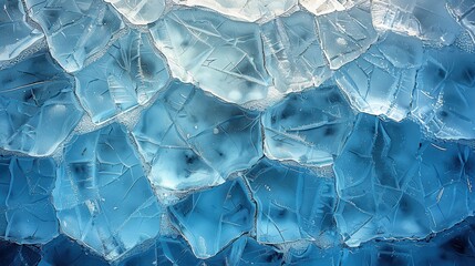 Aufkleber - Abstract Blue Ice Pattern with Fractured Surface