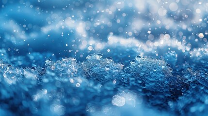 Aufkleber - Close-Up of Blue Water with Bokeh and Droplets