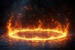 © furyon - mesmerizing ring of fire against pitchblack background flames dance and twist embers float upwards creating starry effect