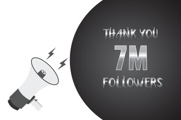 7000000 OR 7m followers celebration. Thank you 7000000 followers congratulation template banner. banner for social 7m friends and followers. celebrate subscribers and followers.
