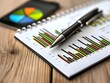 © TEN.POD - Financial Report Analysis with Pen on Desk.