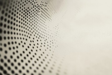 Poster - A minimal composition showcasing a gradient of soft white and grey dots in a halftone pattern, creating a modern and soothing visual effect