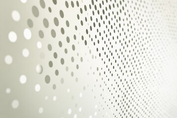 Poster - A minimalist composition showcases an arrangement of soft white and grey dots in a gradient halftone pattern, designed for a calming visual experience