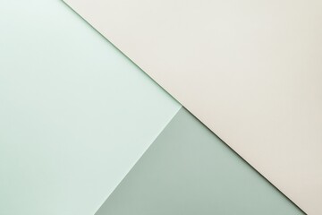 Poster - Soft pastel hues blend harmoniously in a minimalist abstract composition emphasizing mint green and cream with a clean, artistic layout