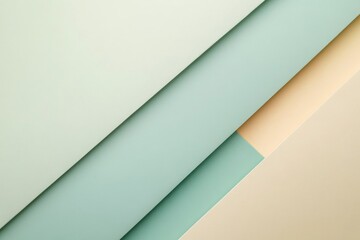 Poster - Soft pastel hues create an abstract composition with mint green and cream, arranged in a minimalist layout that highlights the interplay of colors and shapes