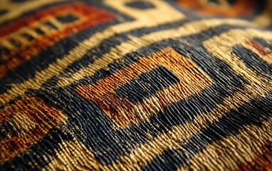 Poster - Background Showcasing African Kuba Cloth from Congo with Intricate Patterns