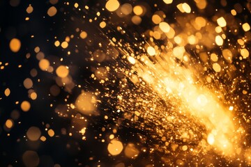 Poster - golden sparks burst vibrantly against a dark background, creating a dynamic and captivating display 